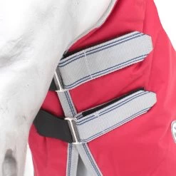 Weatherbeeta Comfitec Classic Neck Rug Medium 220g - Red/silver/navy , S -Weatherbeeta WeatherBeeta ComFiTec Classic Neck Rug Medium 220g Red Silver Navy 8428 1