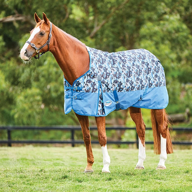 Weatherbeeta Comfitec Essential Standard Lite Plus 50g - Blue Camo Print , 160 1 Weatherbeeta Comfitec Essential Standard Lite Plus 50g - Blue Camo Print , 160