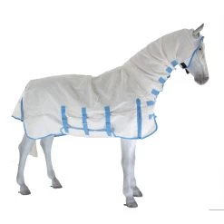 Weatherbeeta Comfitec Sweet Itch Shield Combo Ekzemerdecke - White/blue , 150 -Weatherbeeta Weatherbeeta ComFiTec Sweet Itch Shield Combo Neck white blue 8587