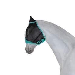 Weatherbeeta Comfitec Deluxe Fine Mesh-Maske Mit Ohrenschutz - Navy/turquoise, Mini/Shetty -Weatherbeeta Weatherbeeta Comfitec Deluxe Fine Mesh Maske mit Ohrenschutz 9471