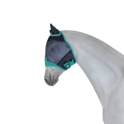 Weatherbeeta Comfitec Deluxe Fine Mesh-Maske Mit Ohrenschutz - Navy/turquoise, Mini/Shetty -Weatherbeeta Weatherbeeta Comfitec Deluxe Fine Mesh Maske mit Ohrenschutz 9471 4