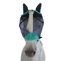 Weatherbeeta Comfitec Deluxe Fine Mesh-Maske Mit Ohrenschutz - Navy/turquoise, Mini/Shetty -Weatherbeeta Weatherbeeta Comfitec Deluxe Fine Mesh Maske mit Ohrenschutz 9471 6