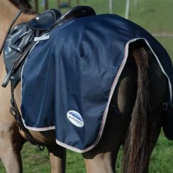 Weatherbeeta Essential Fleecegefütterte Ausreitdecke - Navy/silver/red, XL