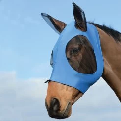 Weatherbeeta Stretch Fliegenmaske Mit Ohrenschutz - Blue/black , Kleines Pony