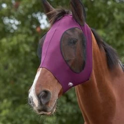 Weatherbeeta Stretch Fliegenmaske Mit Ohrenschutz - Purple/black , Pony