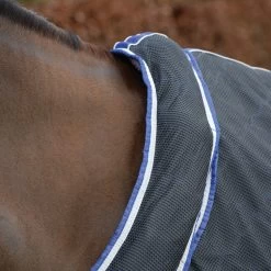 Weatherbeeta Wick Dri II Cooler Combo - Charcoal/blue/white , 135 -Weatherbeeta Weatherbeeta Wick Dri II Cooler Combo Neck Charcoal Blue White 7562 4