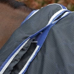 Weatherbeeta Wick Dri II Cooler Combo - Charcoal/blue/white , 135 -Weatherbeeta Weatherbeeta Wick Dri II Cooler Combo Neck Charcoal Blue White 7562 5