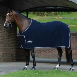 Weatherbeeta Wollmix Turnierdecke Mit Brustlatz Standard - Navy/white, 75